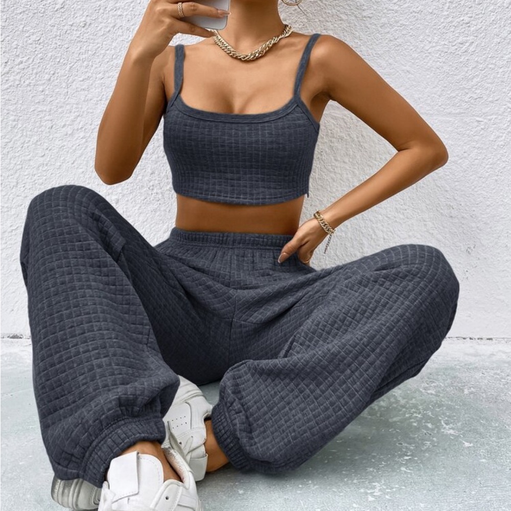Grey Two Piece Sweat Set - Medium